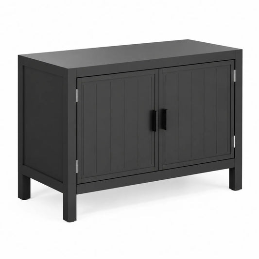 Schwarz MDF Holzschrank mit Doppeltür 80x40x80cm