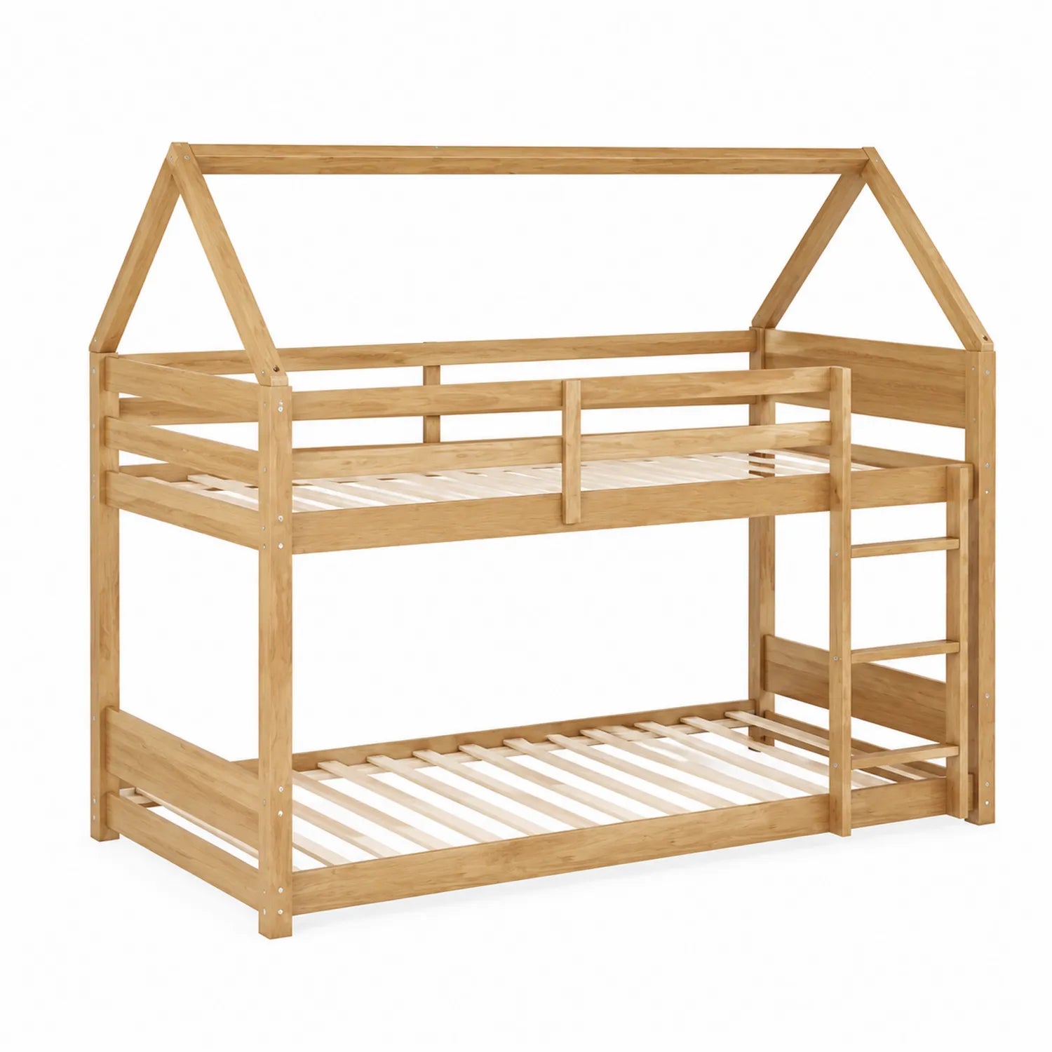 Kinder-Etagenbett Kiefernholz Hausform 200x90 cm