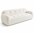 Dreisitzer Sofa Bouclé Cremeweiß 220cm