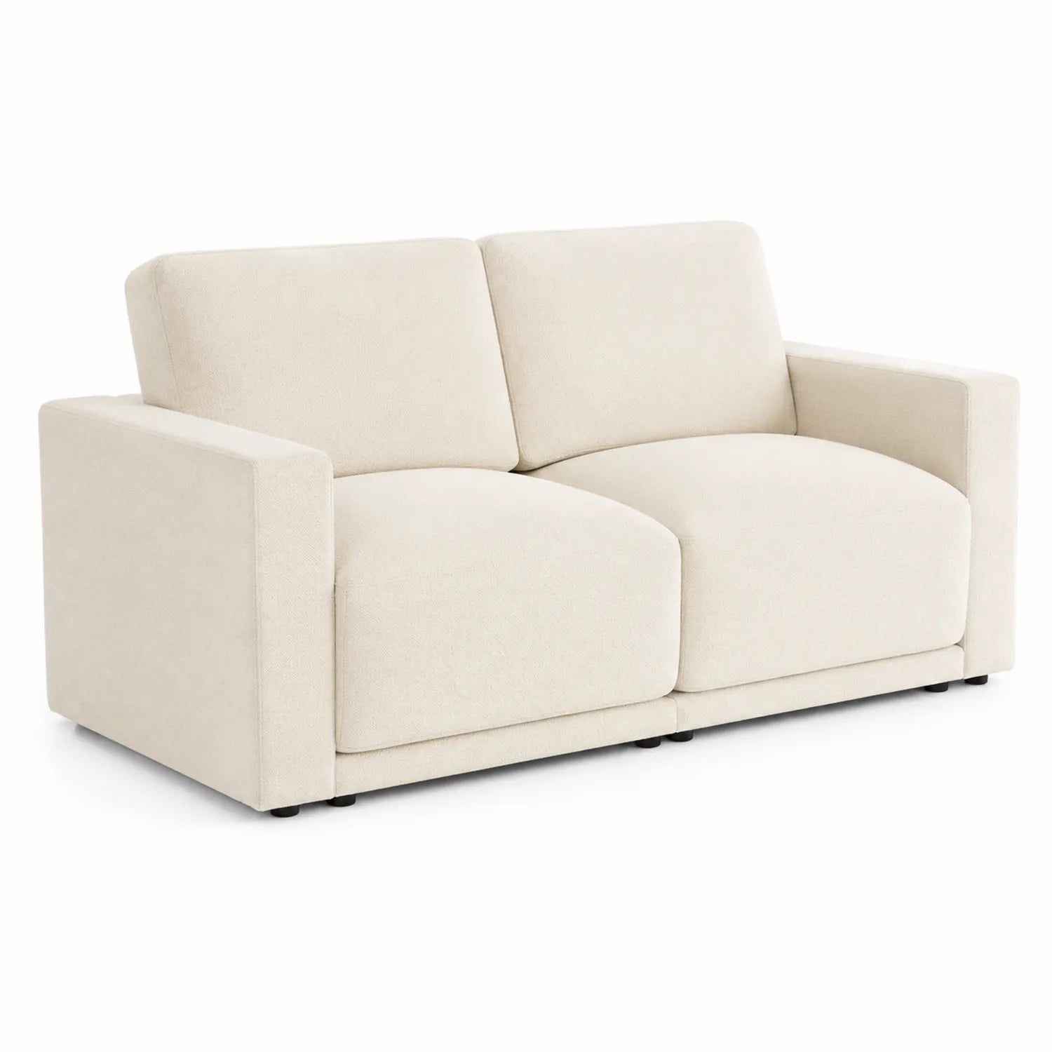 2-Sitzer Sofa Creme Textil