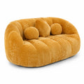 2-Sitzer Sofa Gelb Samt Rund 180cm