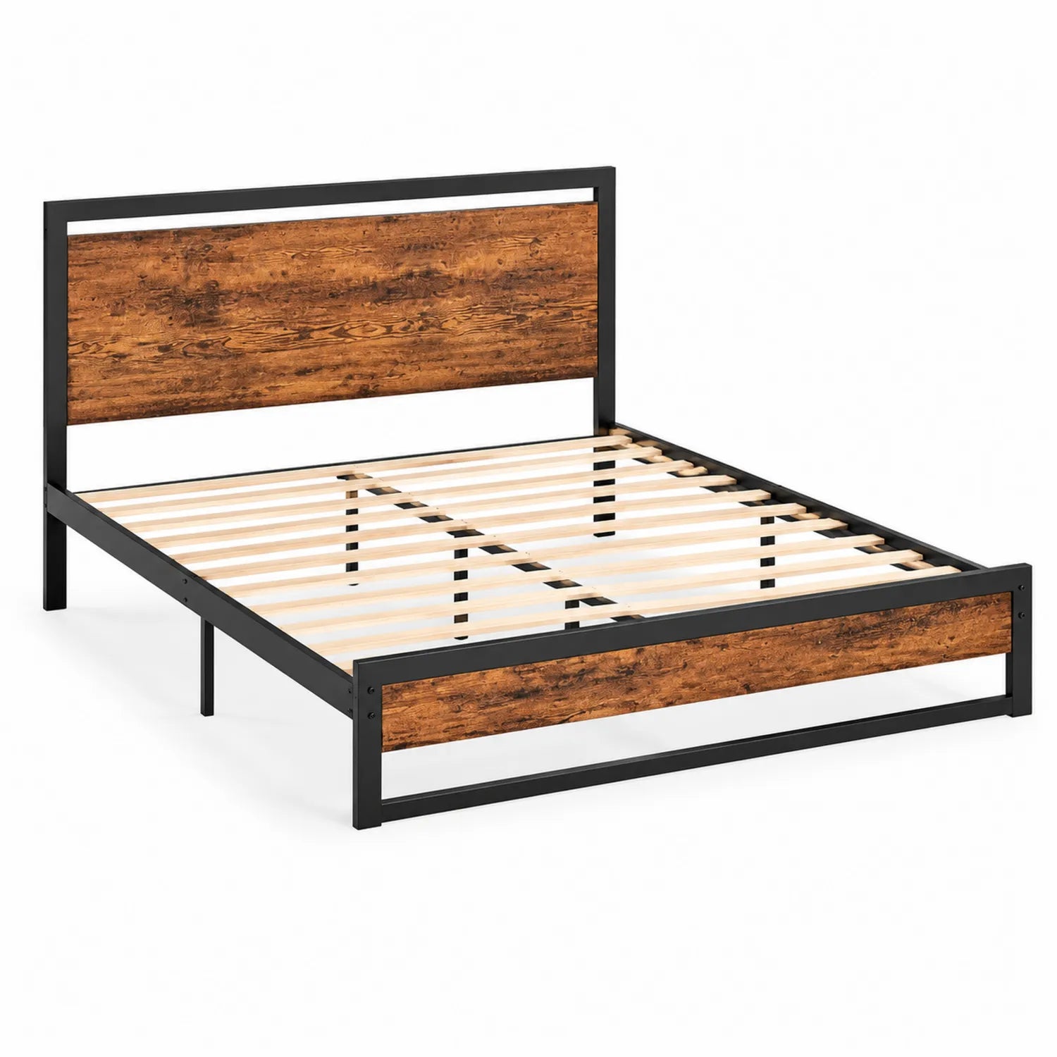 Metallbett mit Holzoptik 200x140 cm