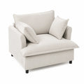 Polstersessel Creme Holzstoff 95x95x85 cm