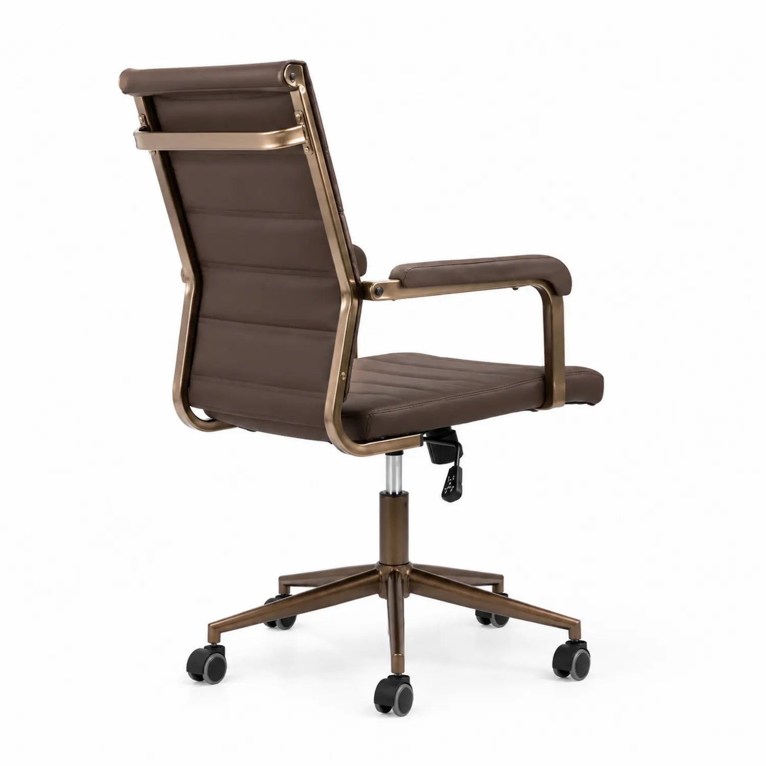 Bürostuhl Braun Metallrahmen Kunstleder
