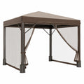 Gartenpavillon Stahl Polyester Braun 3x3m