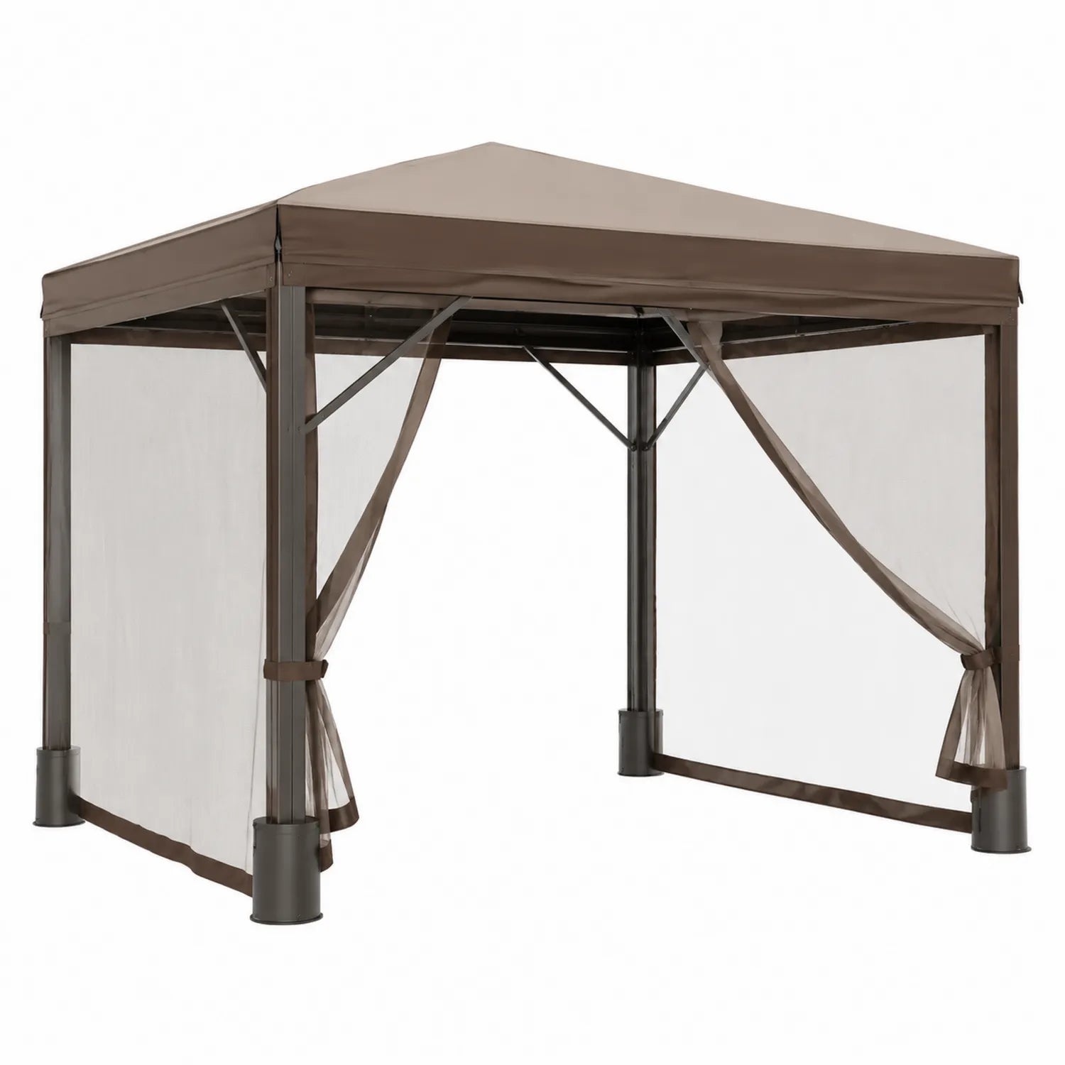 Gartenpavillon Stahl Polyester Braun 3x3m