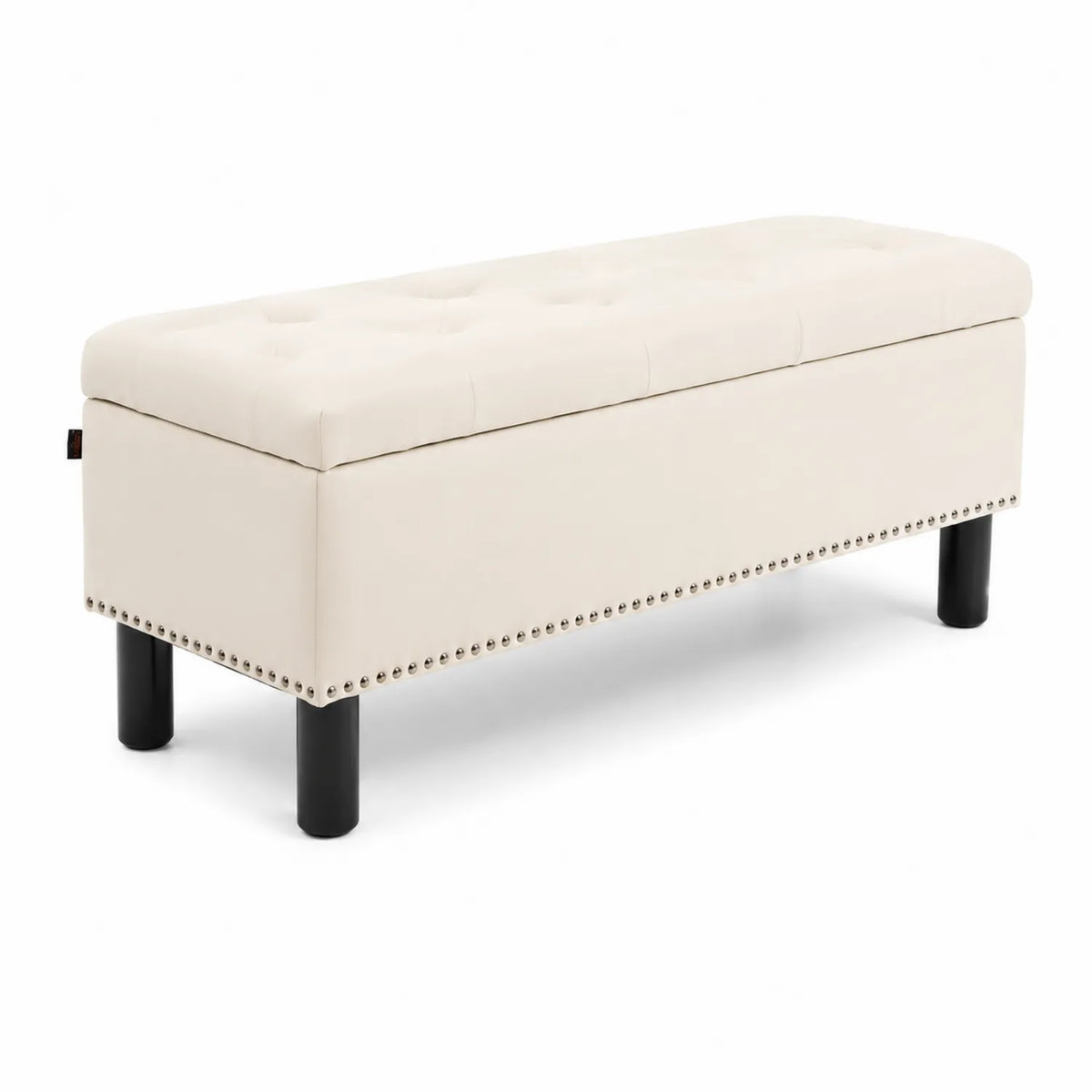 Bank mit Stauraum Creme Kunstleder 120x40x45 cm