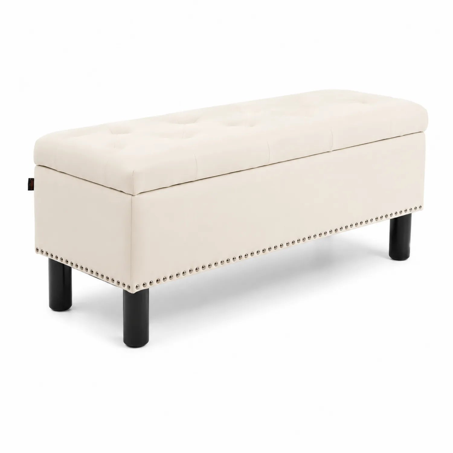 Bank mit Stauraum Creme Kunstleder 120x40x45 cm