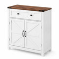 Holzschrank mit Schublade Weiß/Braun