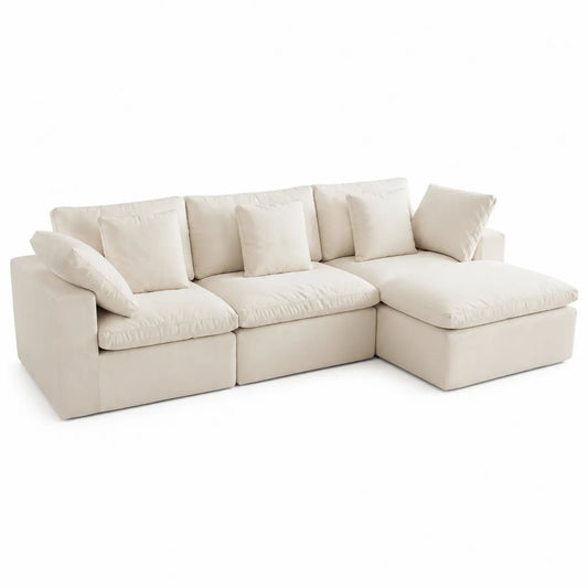 Beiges Ecksofa Stoff