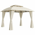 Gartenpavillon Beige 3x4m Polyester Stahl