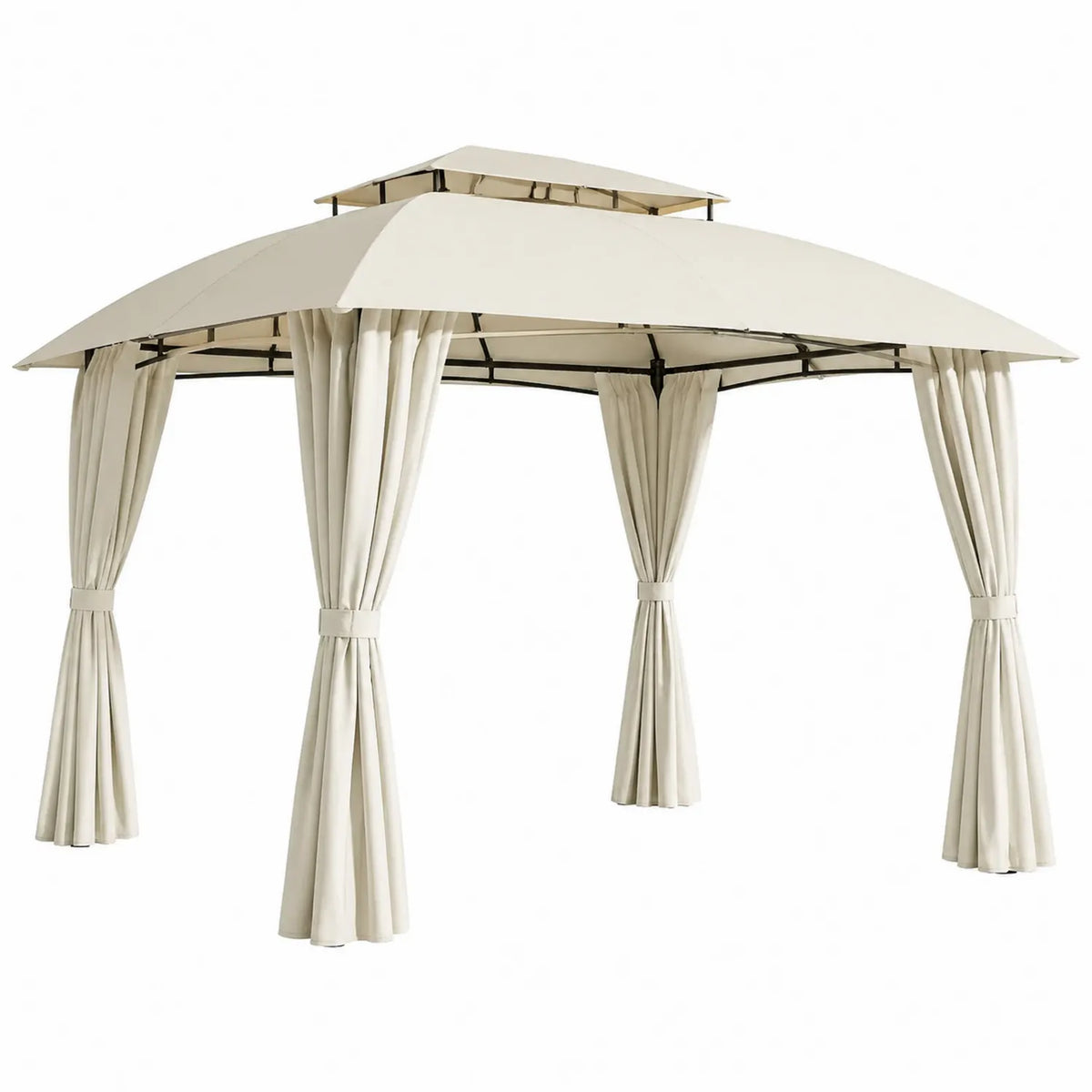 Gartenpavillon Beige 3x4m Polyester Stahl