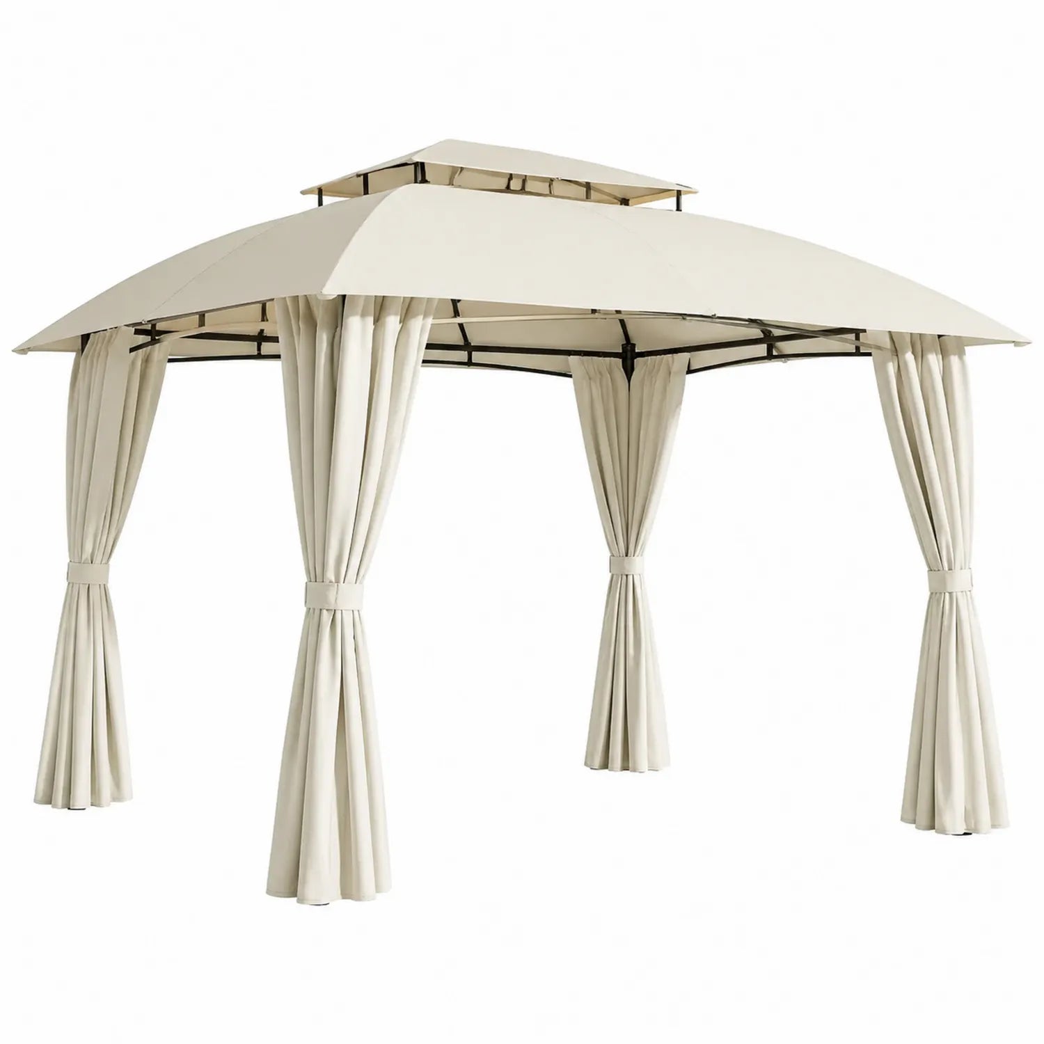 Gartenpavillon Beige 3x4m Polyester Stahl