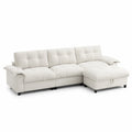 Ecksofa Set Beige Stoff L-Form